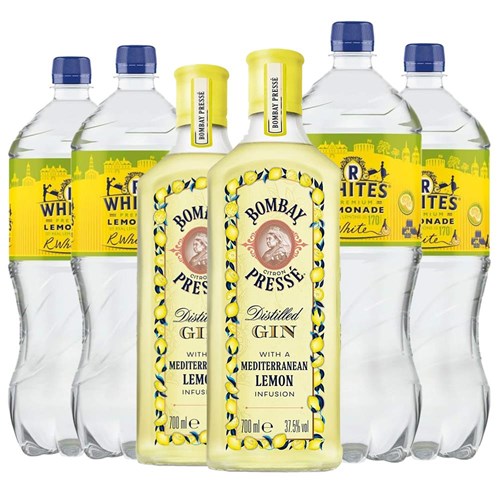 Case of 6 with Bombay Citron Presse Lemon Gin 70cl and R. White’s Lemonade | Spirit & Mixer Set
